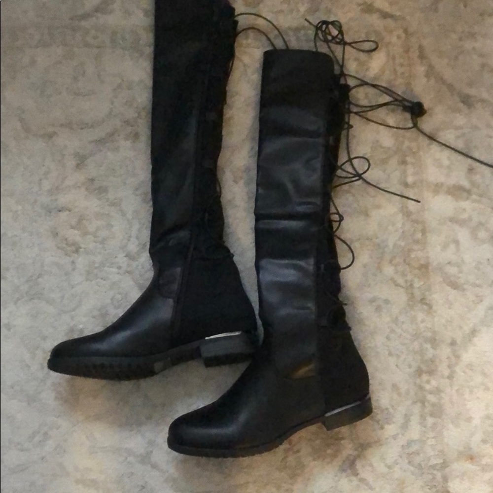 Black tall boots